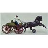 Image 1 : Horse drawn buggy with driver; cast iron; working