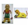 Image 1 : Two tin wind-ups; Cat and Ball;( cat with cellulo