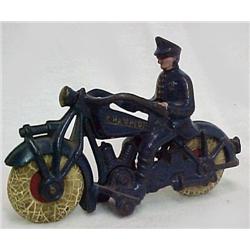 Champion Motorcycle with Rider; cast iron with ru