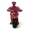 Image 2 : Motorcycle with Rider; painted red cast iron with