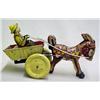 Image 1 : Mule and Cart; Marx; 8" across; very slight scrat