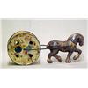 Image 1 : Musical Circus Horse; tin pull toy; 10 1/2" long;