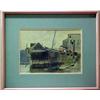 Image 1 : Frank Miller watercolor; dock scene; signed and d