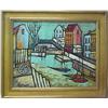 Image 1 : Roberts oil on canvas; drawbridge over river; sig