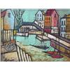 Image 2 : Roberts oil on canvas; drawbridge over river; sig