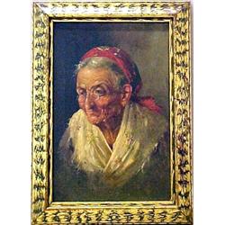 Continental School oil on canvas; portrait of an 