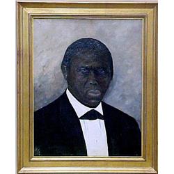 Folk art portrait of a black man; American School
