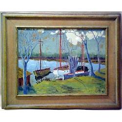 T. (Theodore) Luderowski oil on board; sailboats 