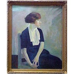 Martha Walter oil on canvas; portrait of a woman;