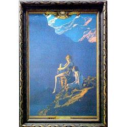 Maxfield Parrish; Edison Mazda calendar top with 