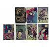 Image 1 : Seven Japanese wood block prints on rice paper; o