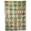 Image 1 : Patchwork quilt; "Log Cabin" hand stitched; with 