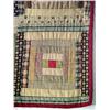 Image 2 : Patchwork quilt; "Log Cabin" hand stitched; with 