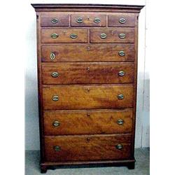 Chippendale transitional high chest; cherry; cove