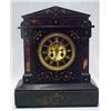 Image 1 : Slate cased mantle clock; open escapement; gilt o