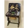 Empire Chinoiserie sewing stand; hinged lid lifts