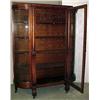 Image 2 : Oak bent glass china cabinet with side columns; b
