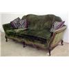 Image 2 : French style walnut and upholstered sofa; green v