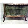 Image 3 : French style walnut and upholstered sofa; green v