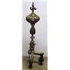 Image 3 : A pair of French brass andirons with plume finial