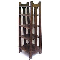 Quaint Furniture Mission oak stand; five shelves;