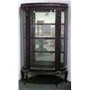 Oak bent glass china cabinet; rope turned trim ar