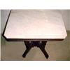 Image 4 : Walnut Victorian marble top center table; eight s
