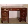 Image 1 : Baker mahogany double pedestal desk; tooled leath