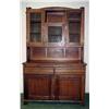 Mixed woods two piece kitchen cupboard; top with 