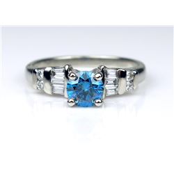 19CAI-41 BLUE & WHITE DIAMOND RING