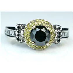 19CAI-53 BLACK & WHITE DIAMOND RING