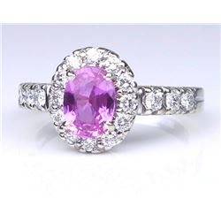 19CAI-28 PINK SAPPHIRE & DIAMOND RING