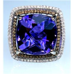 19CAI-23 AMETHYST & DIAMOND RING