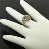 Image 8 : 14k Yellow Gold .50 ctw Round Brilliant Diamond Spiral Cluster Ring w/ Open Side