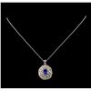 Image 2 : 14KT White Gold 2.27 ctw Tanzanite and Diamond Pendant With Chain