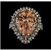 Image 2 : 4.76 ctw Morganite and Diamond Ring - 14KT White Gold