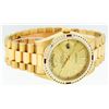 Image 3 : Rolex Mens 18K Yellow Gold Champagne Index & Ruby Quickset President Wristwatch