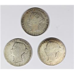 THREE CANADA HALF DOLLARS