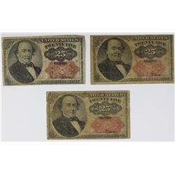 (3) FRACTIONAL TWENTY FIVE CENTS