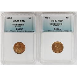 (2) 1936-D LINCOLN CENTS