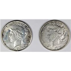 TWO PEACE DOLLARS: