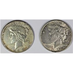 TWO PEACE DOLLARS: