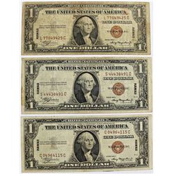 (3) 1935 A HAWAII $1.00 SILVER CERTIFICATES