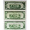 Image 2 : THREE PCS. $20.00 FEDERAL RESERVE NOTES: