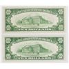 Image 2 : TWO 1934-A $10.00 FEDERAL RESERVE NOTE