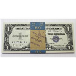 50 PCS. PACK 1957-B $1.00 SILVER CERTIFICATES