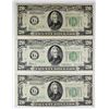 Image 1 : 3 PCS. 1934-C $20.00 FEDERAL RESERVE NOTES CHICAGO