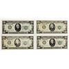 Image 1 : FOUR PCS. 1928 $20.00 FEDERAL RESERVE NOTES: