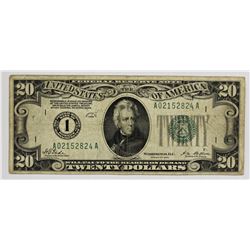 1928 $20.00 FEDERAL RESERVE NOTE BOSTON