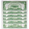 Image 2 : SIX 1934 $5.00 SILVER CERTIFICATES